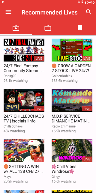 Inicio de YouTube de PipePipe en Android 6
