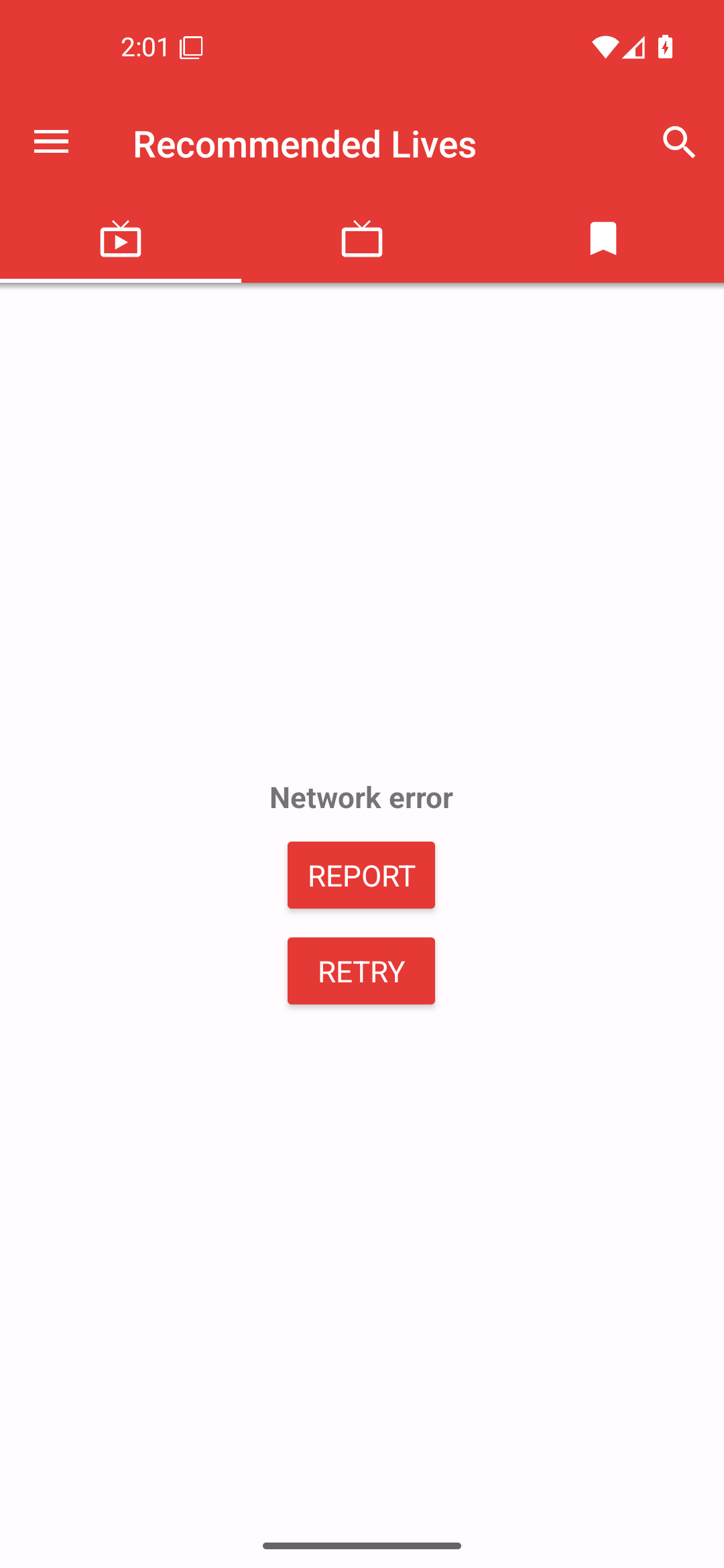 PipePipe network error with Report action