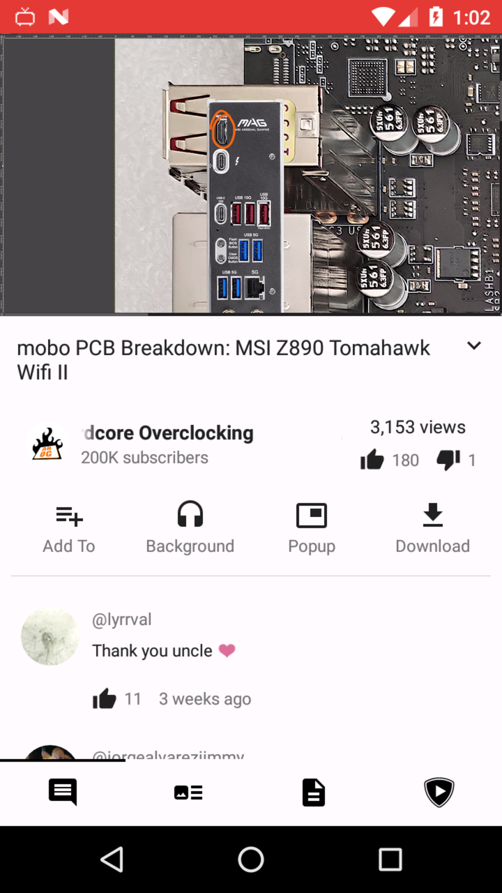 Reproducción de YouTube en PipePipe en Android 7 con WebView 119