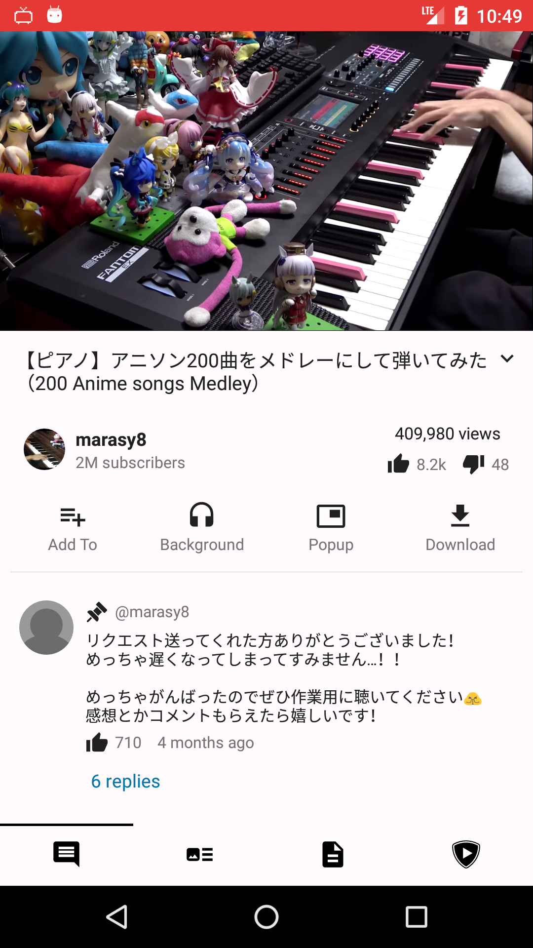 YouTube playback in PipePipe 5.2.4-beta on Android 6 with WebView 44