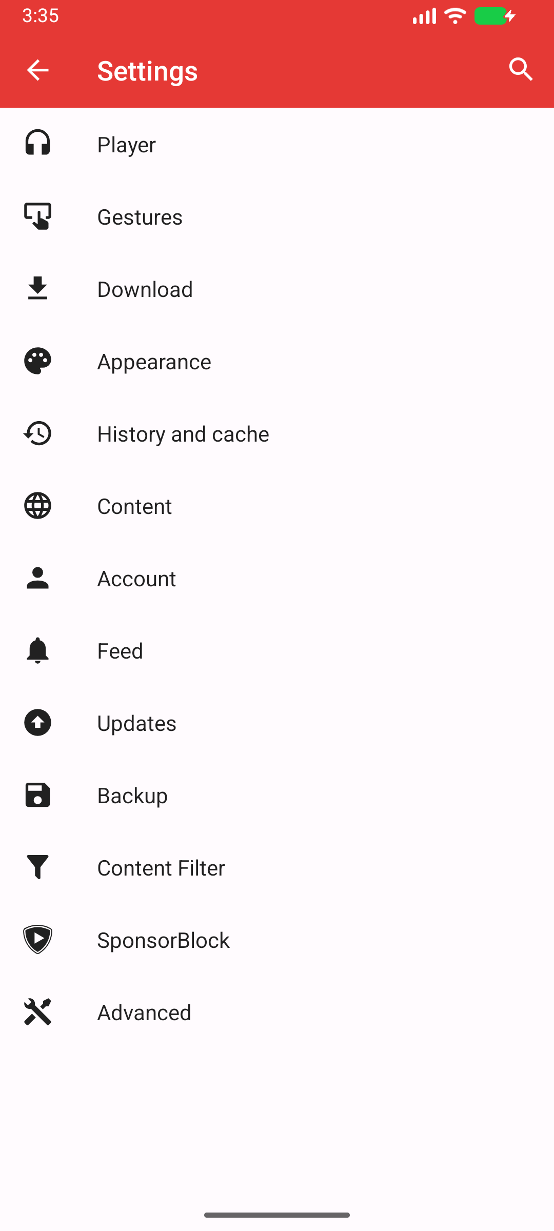 PipePipe Settings, 5.3.1-beta on Android 16