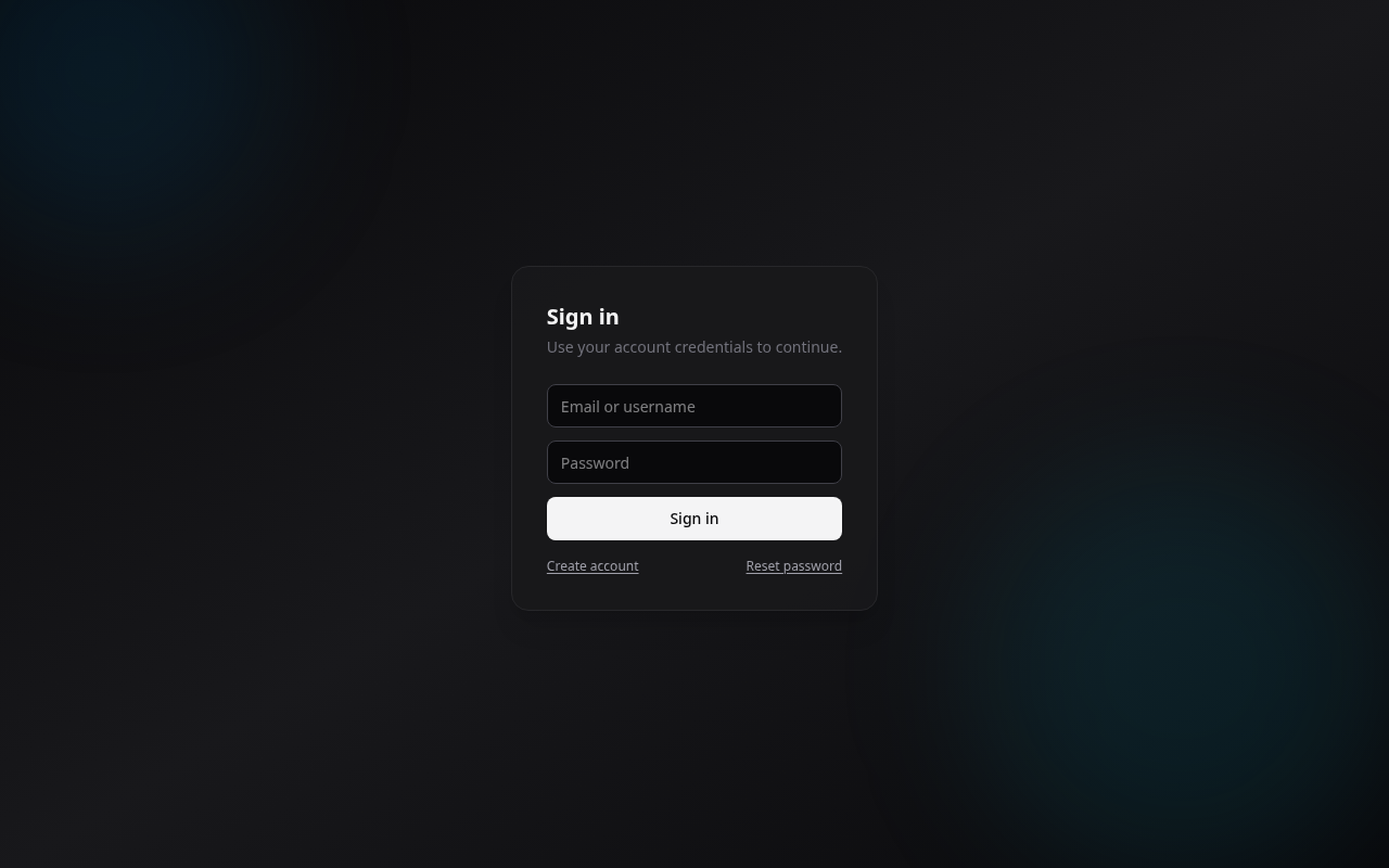 The sign-in page