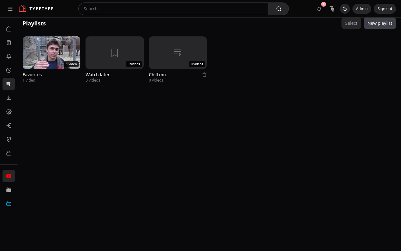 Your playlists