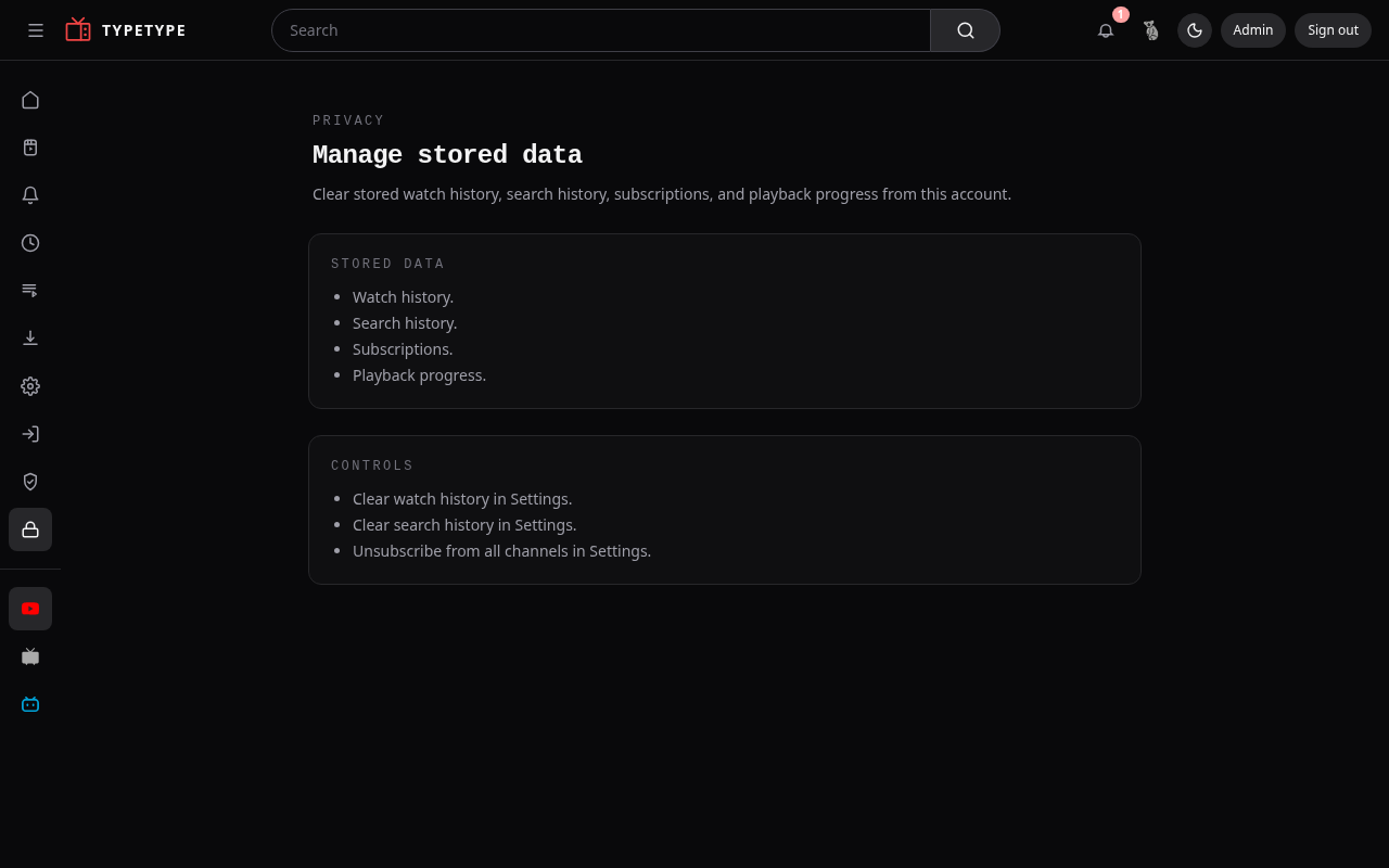 Manage your stored data