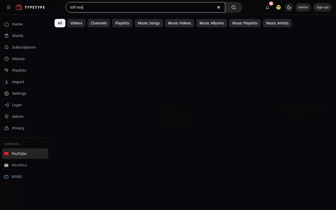 Searching from the search bar